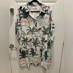 Marshmallow  Frannie Midi It’s a Jungle Dress